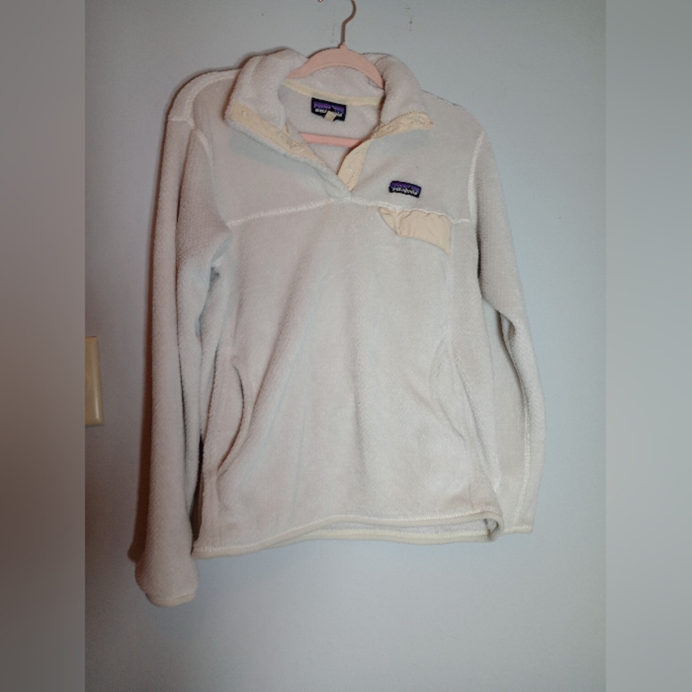 Patagonia Off-White Fleece Turtleneck Sweater